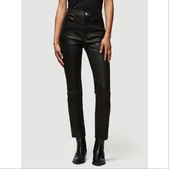 👖Frame Leather Le Sylvie Slender Straight 
Noir - Picture 1 of 16